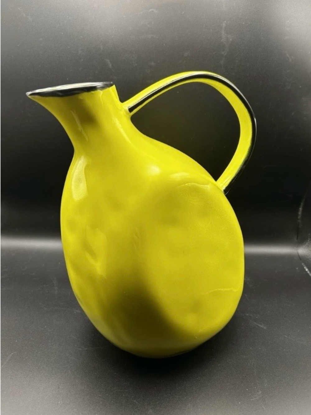ANTHROPOLOGIE TERRA PITCHER VASE HANDCRAFTED CHIC UNIQUE SHAPE YELLOW Rustic